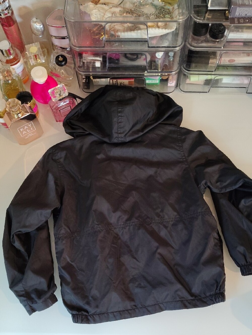 Columbia Kids Black Hooded Jacket with Blue Fleece Lining - Picture 11 of 14